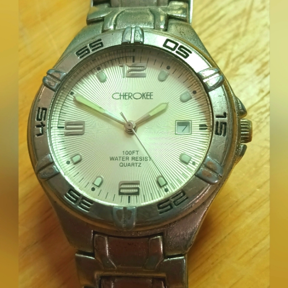 X Cheroke Silver Tone Quartz Watch 3 Hand Movement with Date
